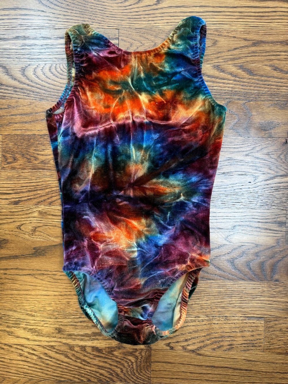Flip Flops Girls Velvet Gymnastics / Dance Multicolored Leotard Size 8-10